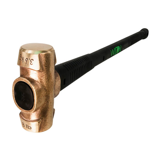 Brass sledge hammer with 8 lb head and 30 in steel handle