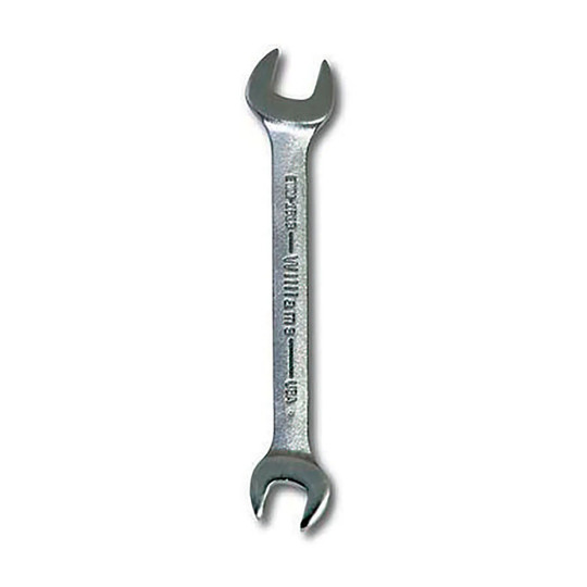Chrome double-head open-end wrench with 24 mm and 27 mm openings