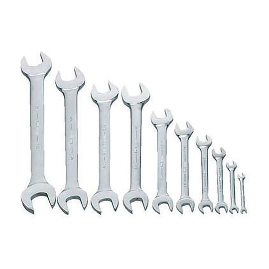 10-piece chrome open-end wrench set