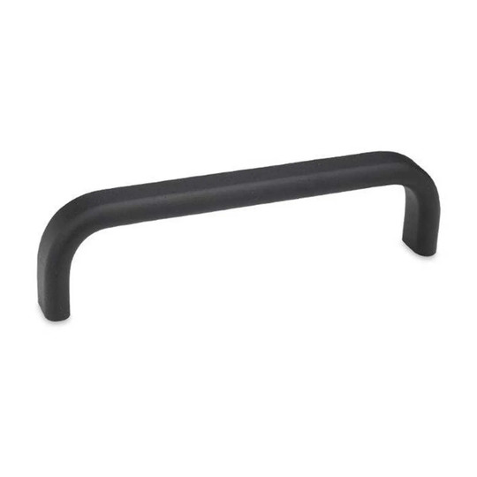 Black aluminum U-shaped cabinet handle with tapped holes