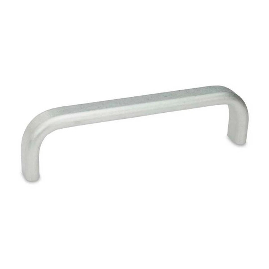 Gray aluminum U-shaped cabinet handle with tapped holes