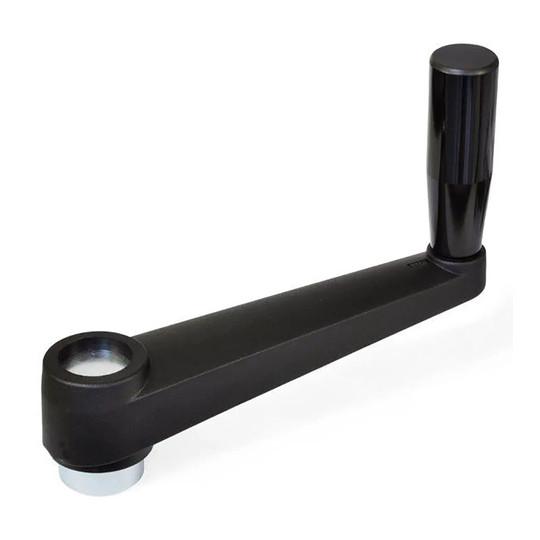 Black matte crank handle with revolving grip