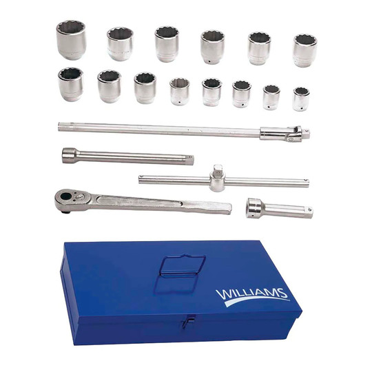 Chrome 1 in. drive ratchet with long comfort-grip handle