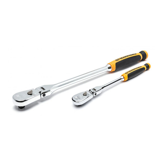 90-tooth flex-head teardrop ratchet set with 1/4 in. and 3/8 in. drive ratchets