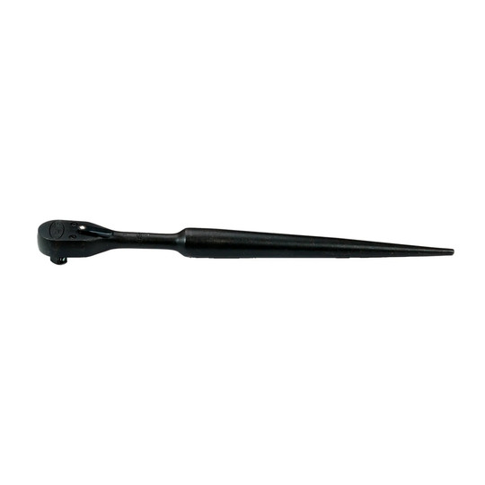 Black 1/2-inch drive construction ratchet with tapered spud handle