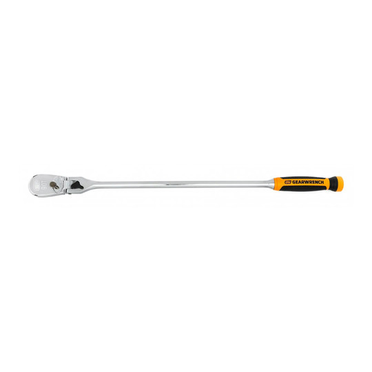 90-tooth locking flex-head teardrop ratchet with 1/2-inch drive and 24-inch handle