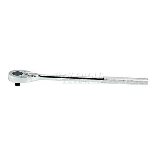 Silver 3/8-inch drive long-handle pear head ratchet