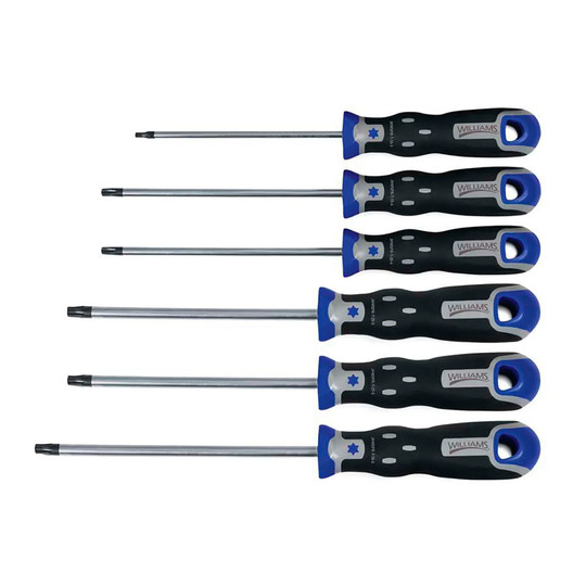 Six-piece Torx screwdriver set with ergonomic handles