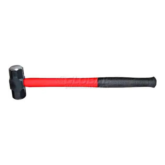 Octagonal sledge hammer with 10 lb head and 36-inch fiberglass handle