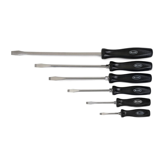 6-piece keystone slotted screwdriver set with round shanks