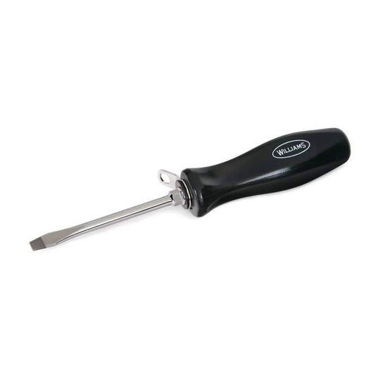 Slotted screwdriver with rotating tab, 3/16 in tip, and 3 in blade
