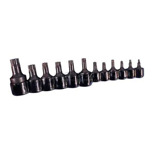Internal Torx socket set with sockets arranged in a vinyl holder