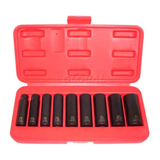 3/8-inch drive deep 6-point fractional impact socket set