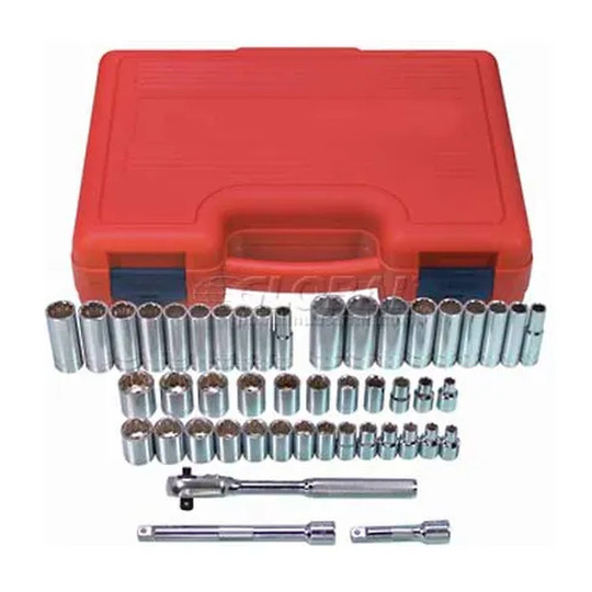 3/8 in. drive 12-point chrome socket set, 47 pieces