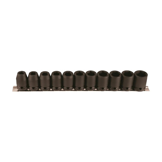11-piece 1/2-inch drive metric 6-point socket set