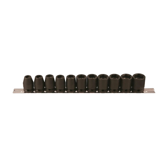 11-piece magnetic metric socket set with 1/2-inch square drive