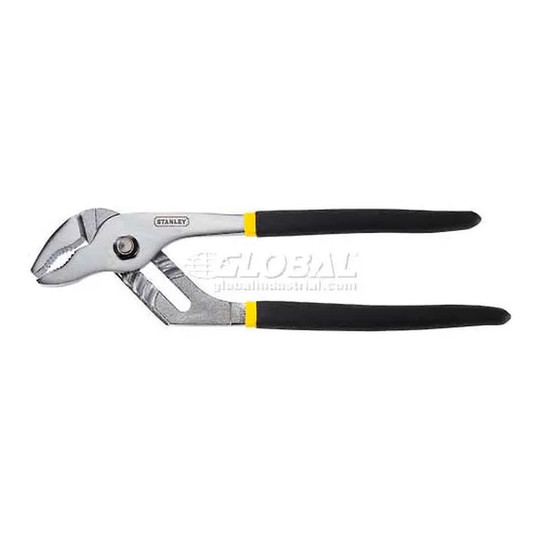 8-inch curved jaw tongue-and-groove pliers with black dipped handles
