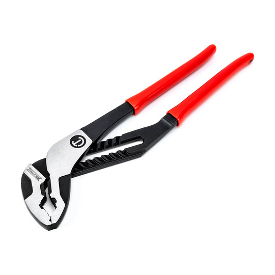 16-1/2-inch V-jaw tongue-and-groove pliers with red dipped handles