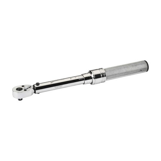 Silver 3/8-inch drive micrometer adjustable torque wrench