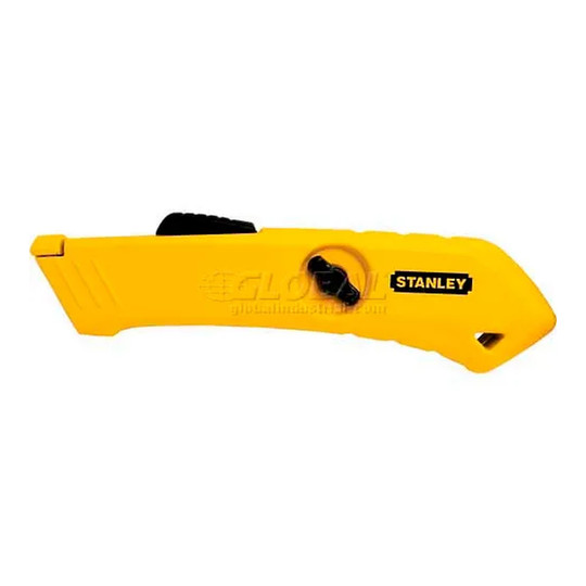 Yellow retracting safety knife with stainless steel barrel