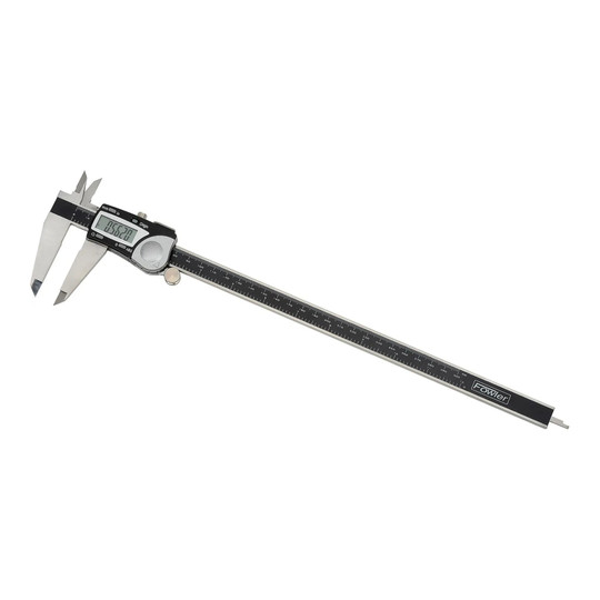 Stainless steel digital caliper with LCD display, 0–12 in./300 mm range