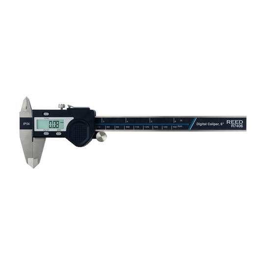 Digital caliper with LCD display and 0–6 inch/150 mm measuring range