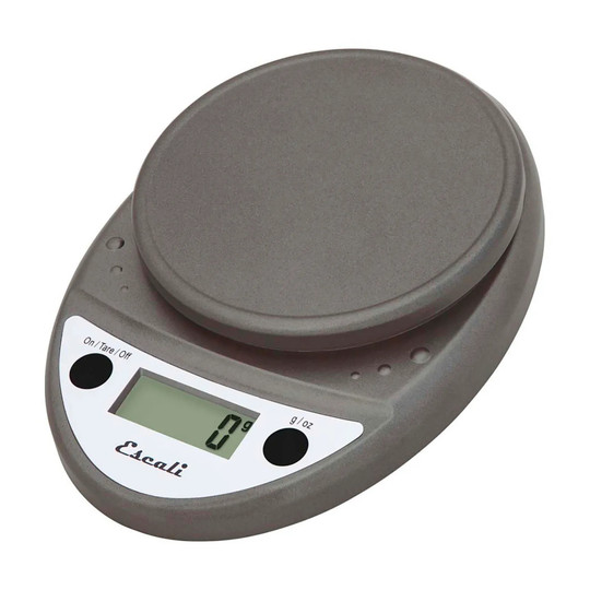 Gray compact digital scale with 11 lb capacity