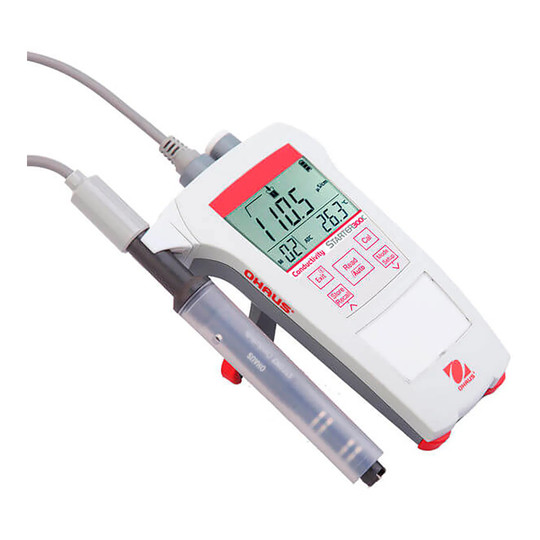 Portable conductivity and TDS meter with LCD display