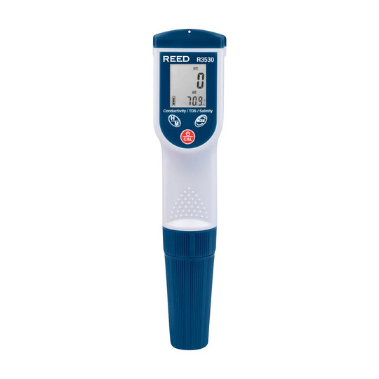 Digital conductivity, TDS and salinity meter with dual LCD display