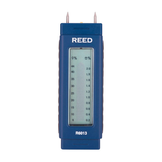 Blue moisture detector with contact pins and protective cap
