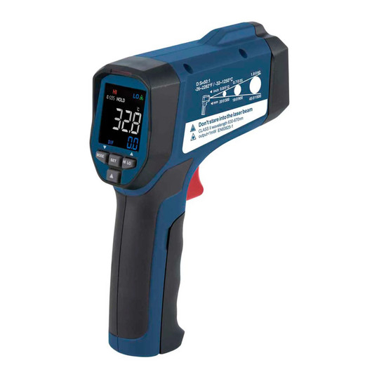 Professional infrared thermometer with color display and laser pointer