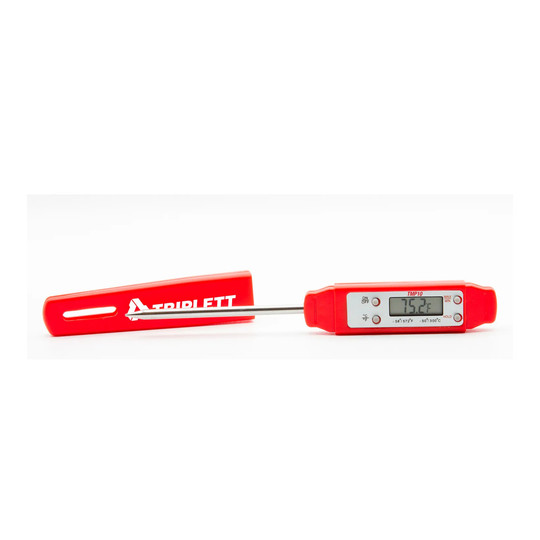 Pocket thermometer with stainless steel probe and protective cover