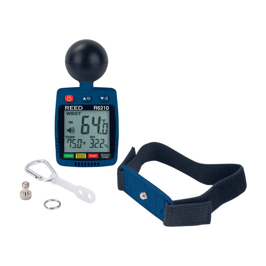 Blue WBGT heat stress meter with LCD display