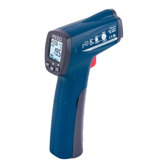 Blue compact infrared thermometer with built-in laser pointer