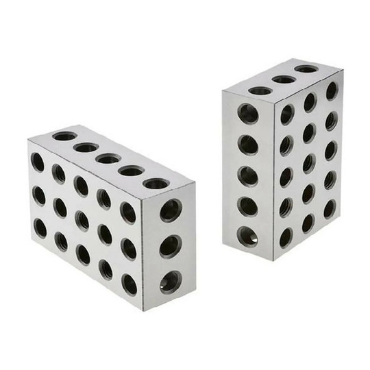 Precision ground steel machinist blocks with clamping holes