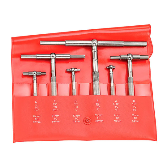 Six-piece telescoping gage set in case for 5/16 to 6 in. inside-diameter measurement