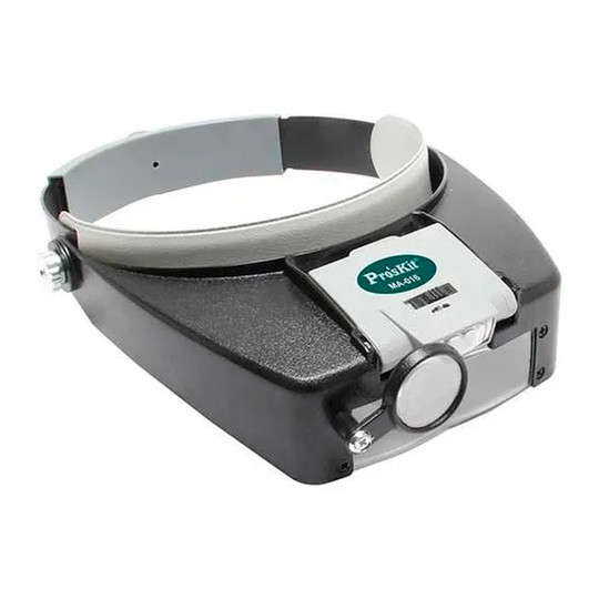 Adjustable LED personal magnifier with acrylic lenses and headband-style belt