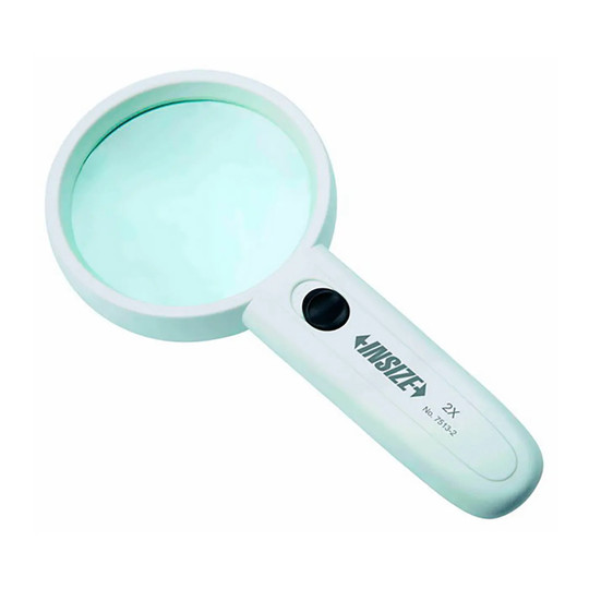 White illuminated magnifier with 2X glass lens