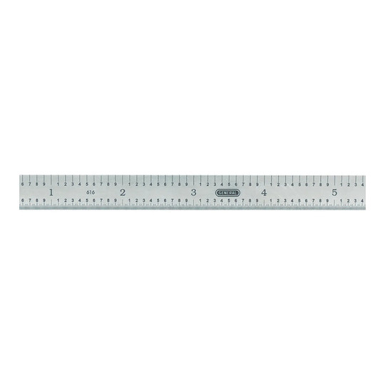 6-inch flexible stainless steel ruler with double-sided etched measurement markings