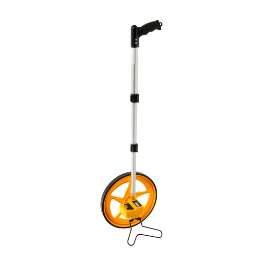 12-inch diameter measuring wheel with telescoping handle and rubber tire