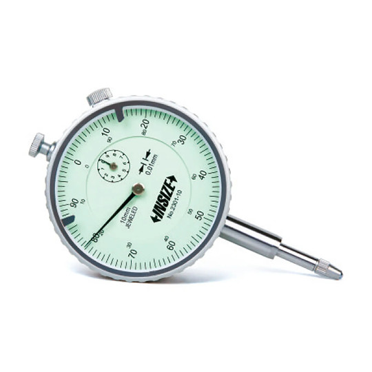 Silver lug-back dial indicator with 0 to 3/8 in. range