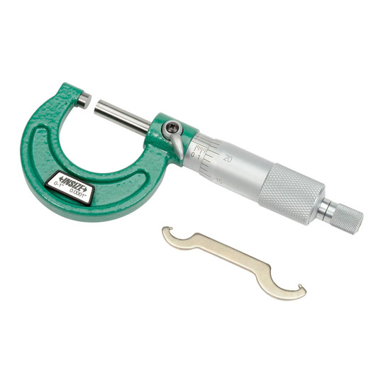 0–1 in. outside micrometer with ratchet thimble