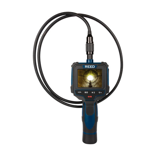 Handheld 8 mm recordable video inspection camera with color LCD and gooseneck cable