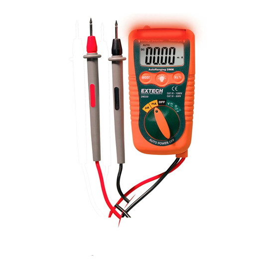 Mini pocket multimeter with non-contact voltage detector and built-in flashlight