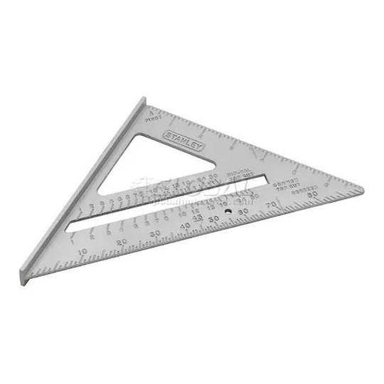 Gray aluminum 6-3/4 in. layout square for angle measurement and saw guidance