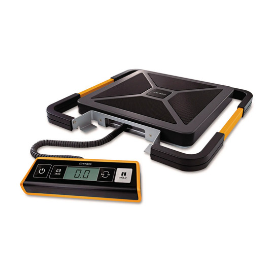 Black portable digital shipping scale with detachable LCD display
