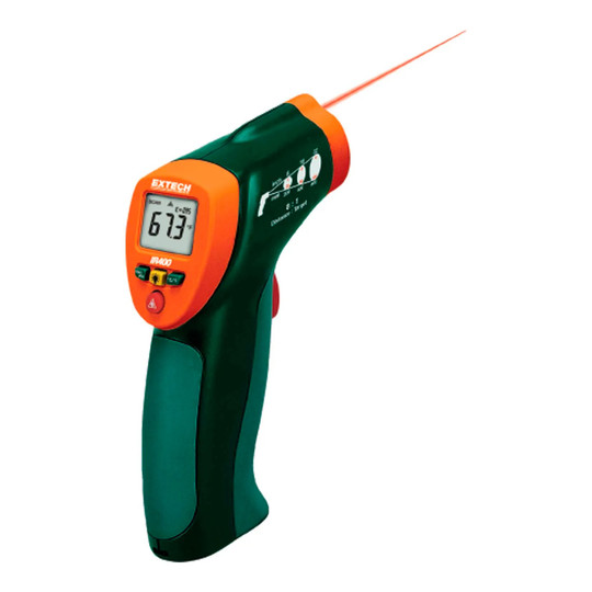 Compact infrared thermometer with built-in laser pointer and case
