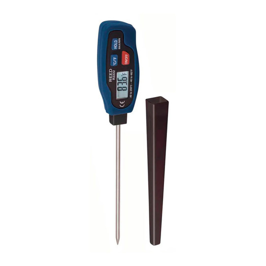 Digital stem thermometer with stainless steel probe and LCD display