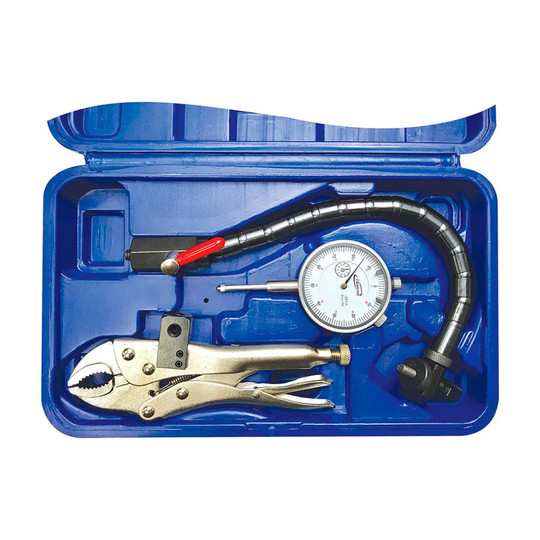 Digital dial indicator with flex arm and V-grooved magnetic base