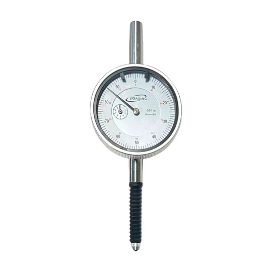 White dial indicator with chrome body and lug back